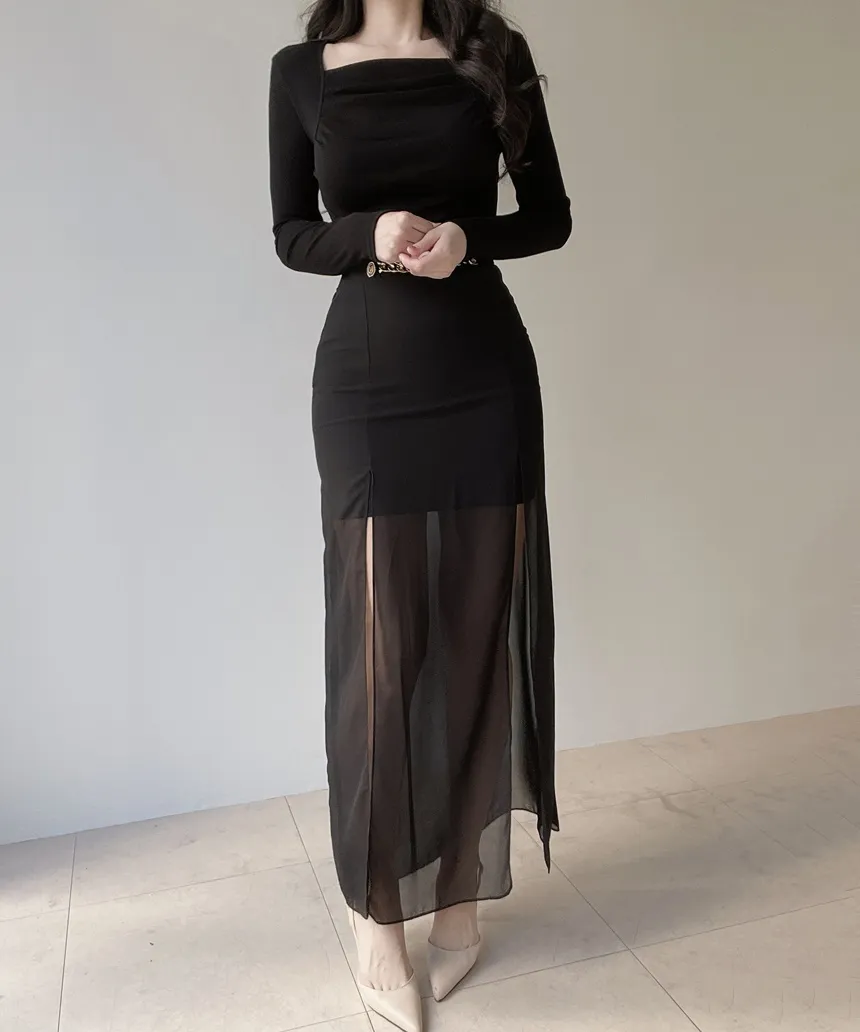 ロングスリットゴールドボタンスカート | mirangmirang | 詳細画像28