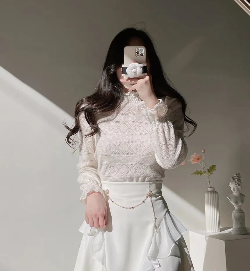 チェーンフリルミニフレアスカート | mirangmirang | 詳細画像9