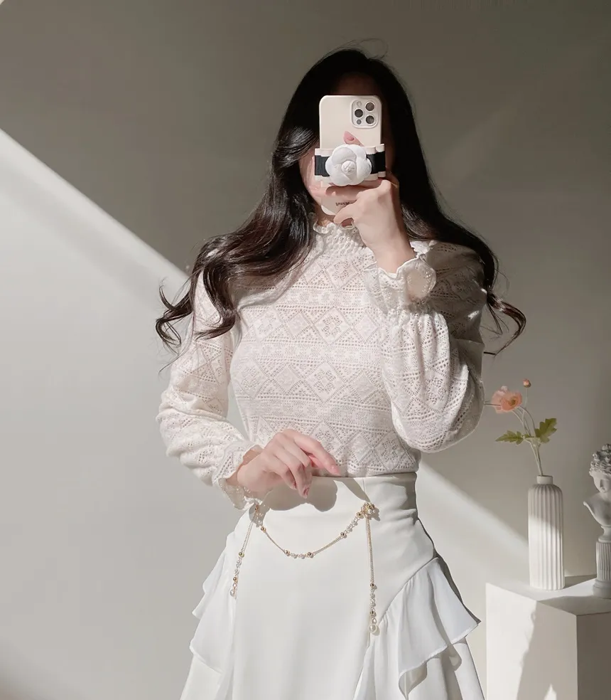 チェーンフリルミニフレアスカート | mirangmirang | 詳細画像10