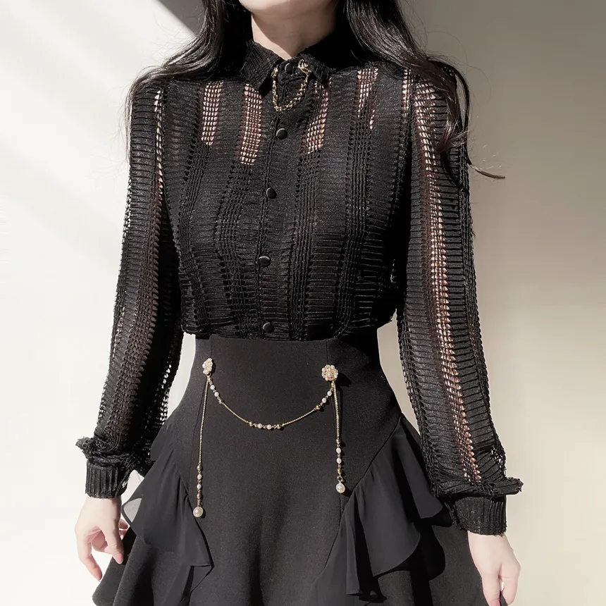 チェーンフリルミニフレアスカート | mirangmirang | 詳細画像16