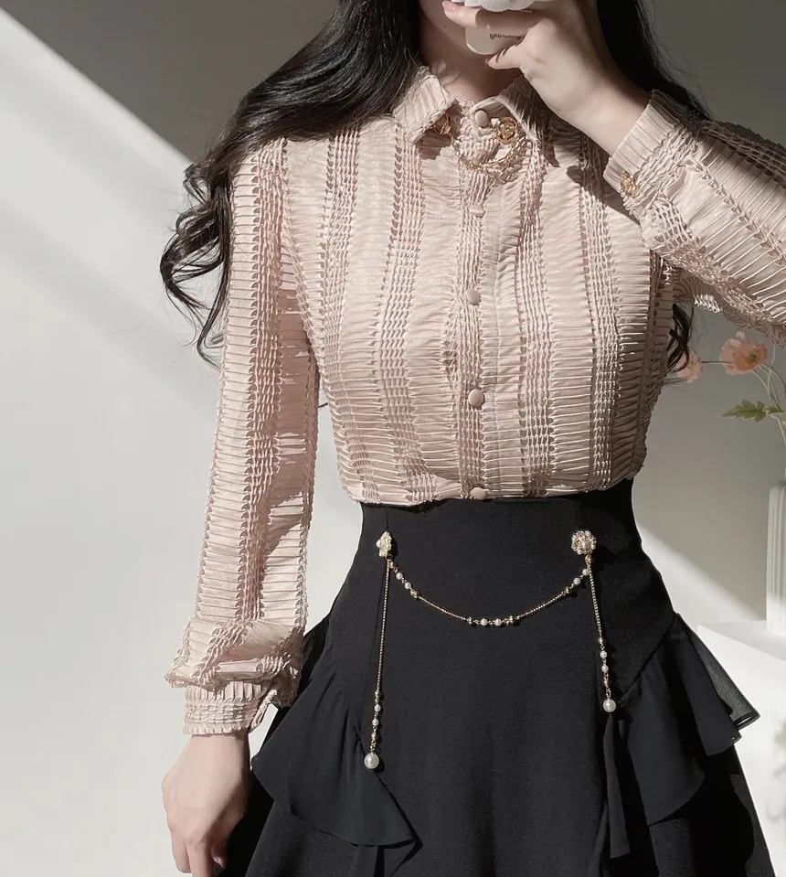 チェーンフリルミニフレアスカート | mirangmirang | 詳細画像28