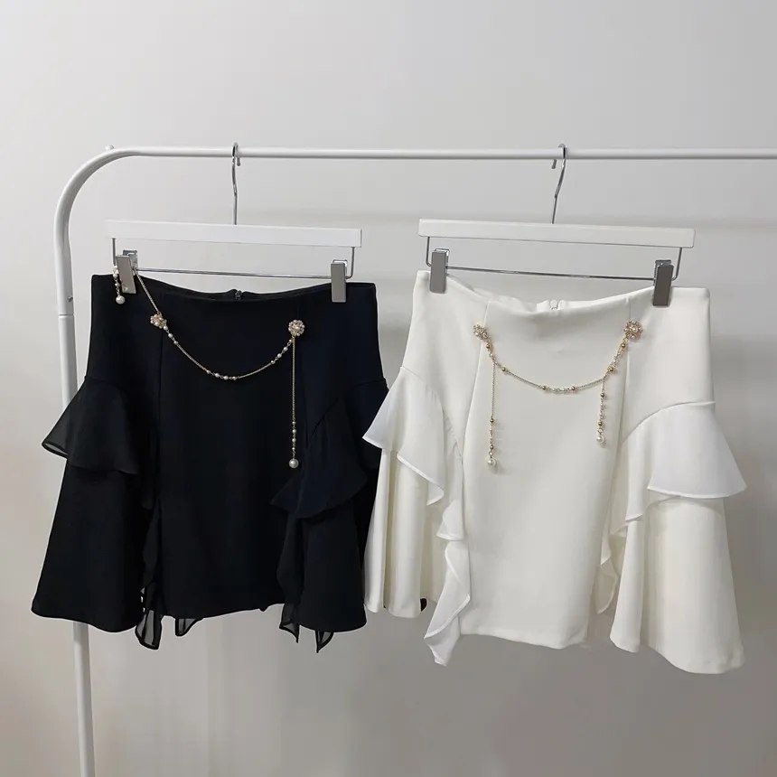 チェーンフリルミニフレアスカート | mirangmirang | 詳細画像31