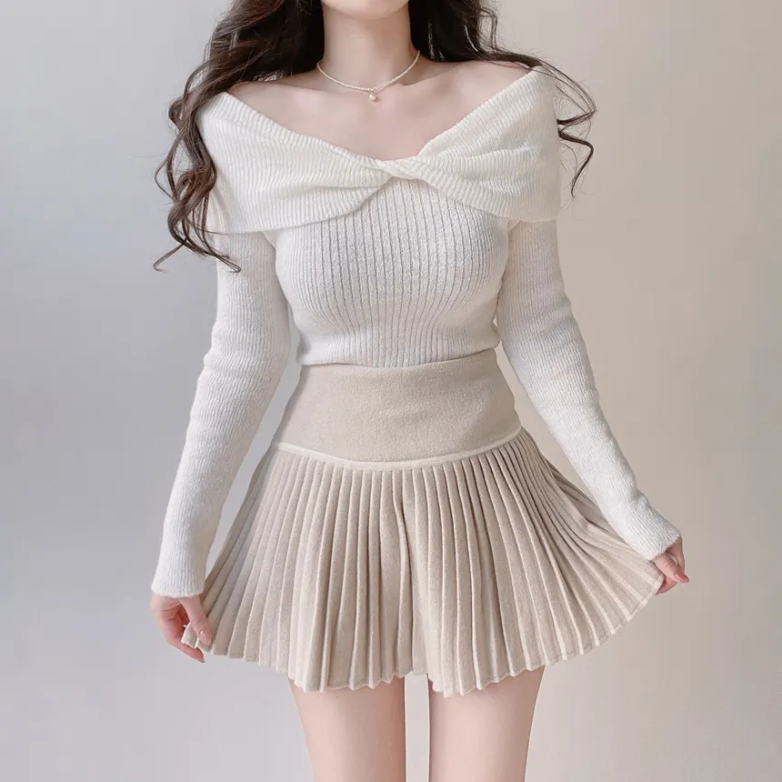 メルトンタッチミニAラインプリーツサイドジップカラーチェックスカート | mirangmirang | 詳細画像4