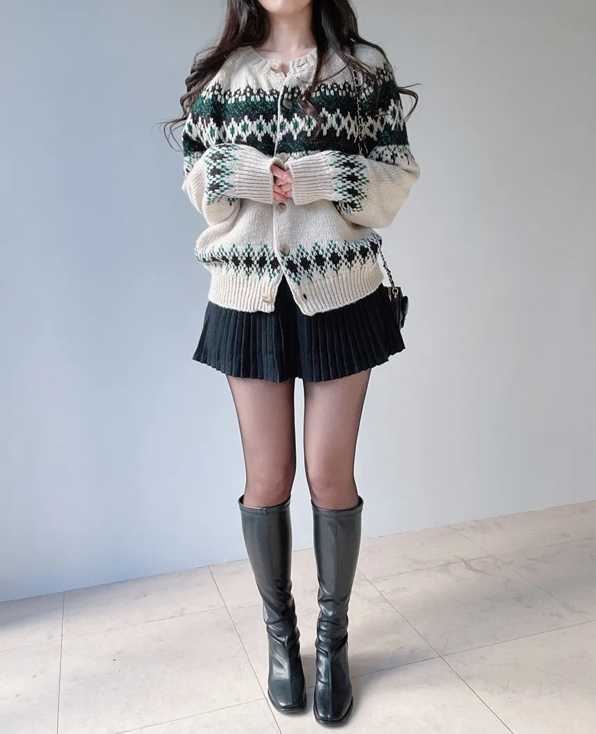 メルトンタッチミニAラインプリーツサイドジップカラーチェックスカート | mirangmirang | 詳細画像35