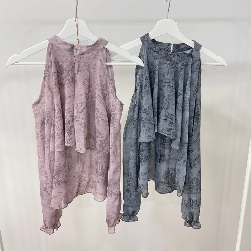 ホルターネックオフショルダーボウタイカラーブラウス | mirangmirang | 詳細画像21