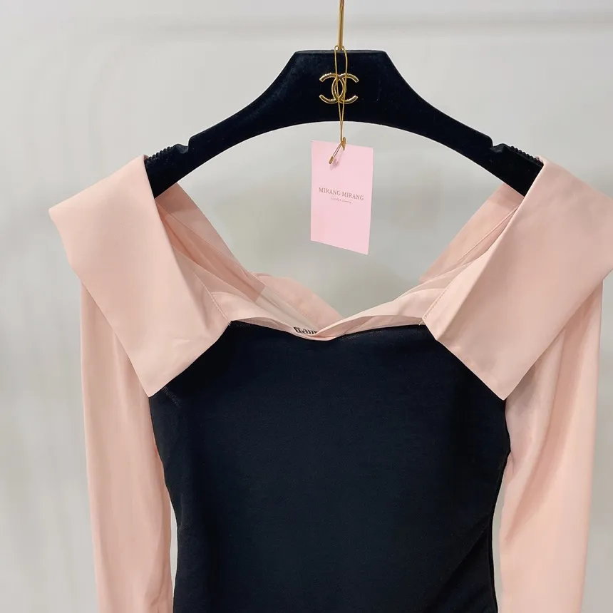 カラーオフショルダー配色カラーブラウス | mirangmirang | 詳細画像18