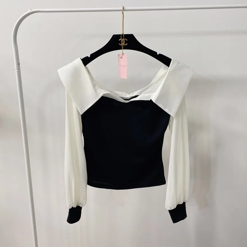 カラーオフショルダー配色カラーブラウス | mirangmirang | 詳細画像20