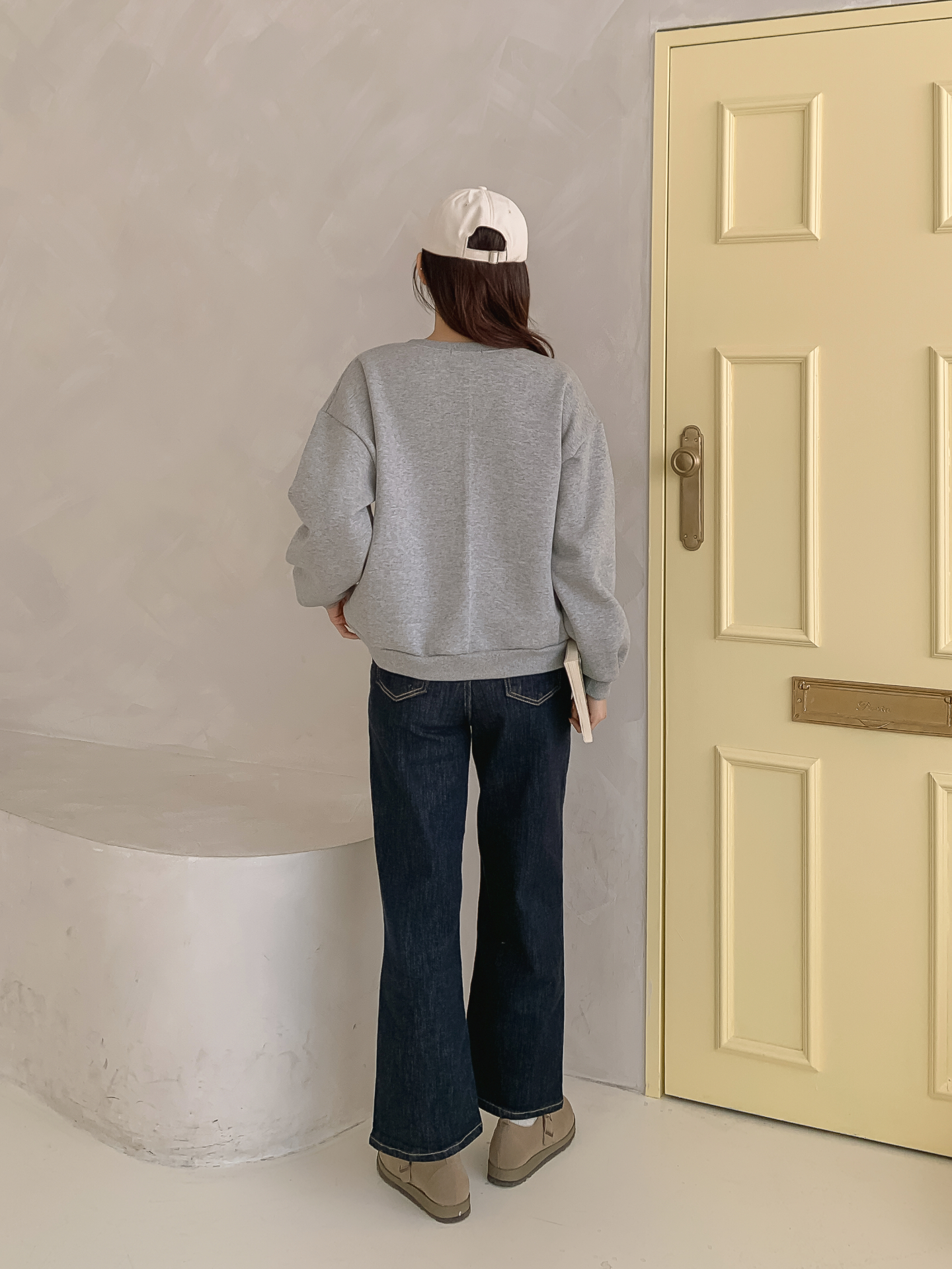 裏起毛ラウンドネックパッチルーズ長袖刺繍スウェット | 詳細画像9