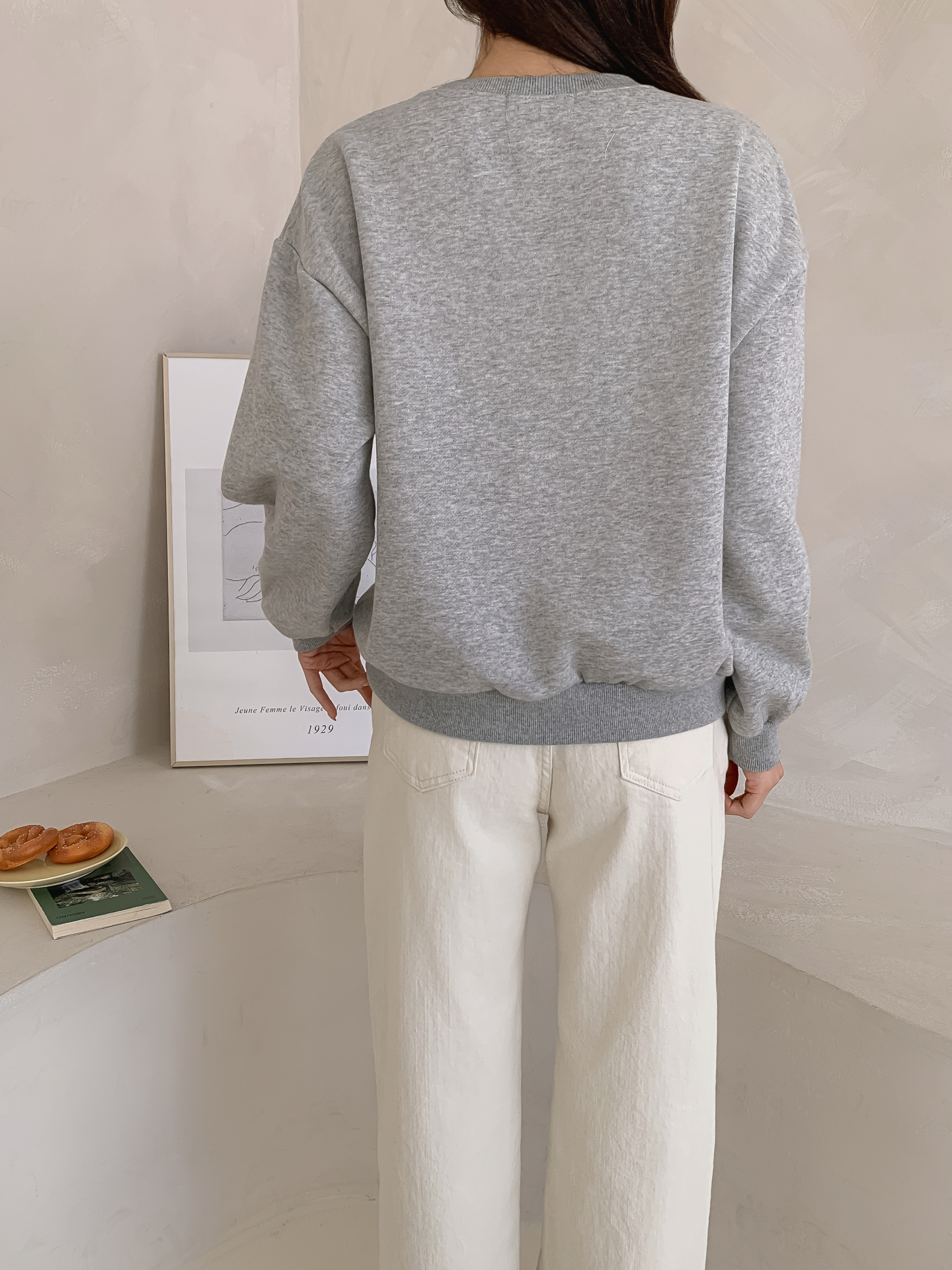 起毛裏地ラウンドネックルーズ長袖ロゴスウェット | 詳細画像6