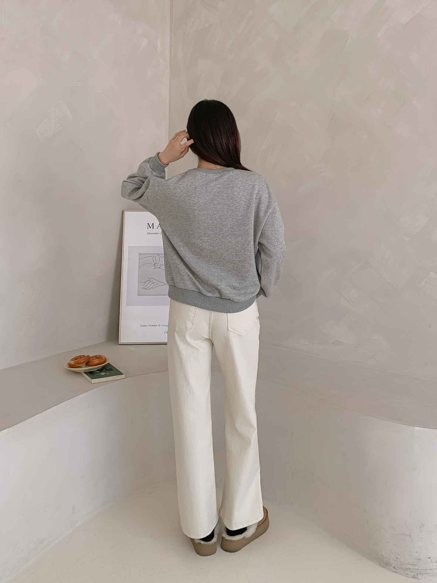 起毛裏地ラウンドネックルーズ長袖ロゴスウェット | 詳細画像7