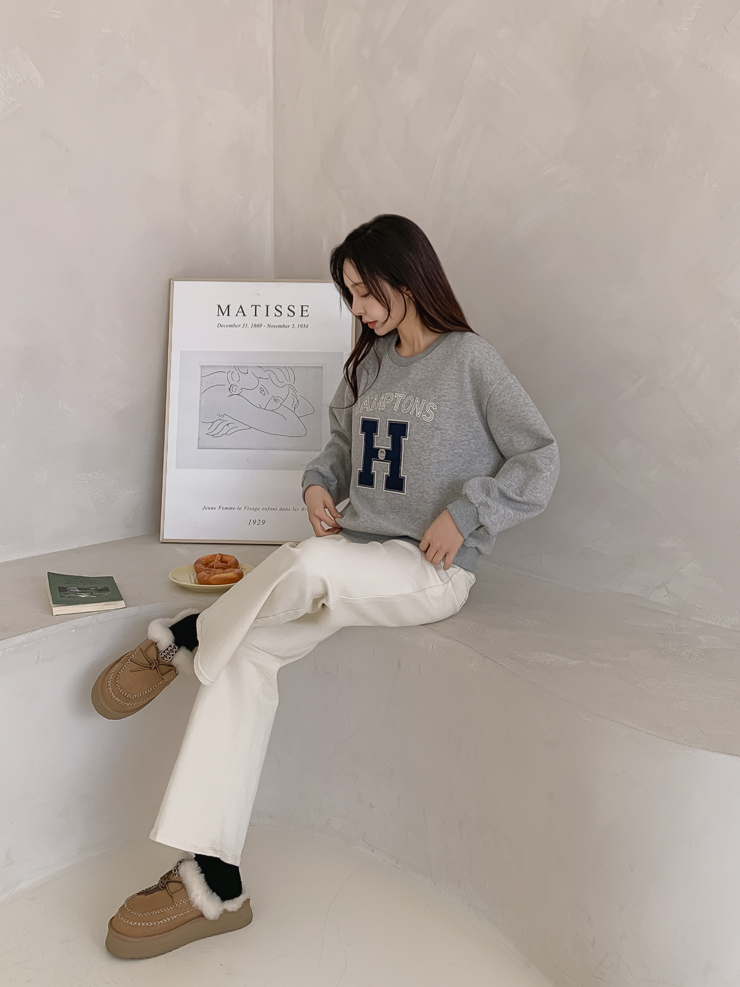 起毛裏地ラウンドネックルーズ長袖ロゴスウェット | 詳細画像13