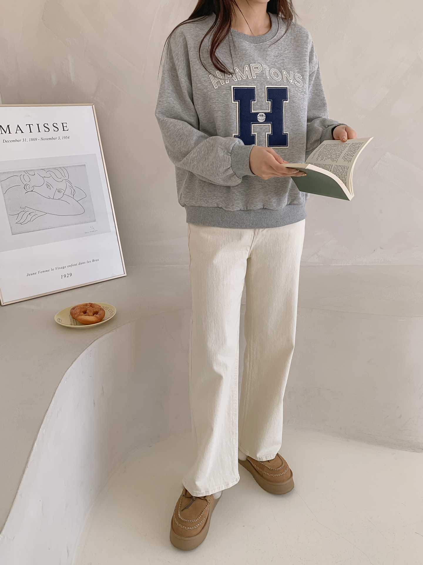 起毛裏地ラウンドネックルーズ長袖ロゴスウェット | 詳細画像17