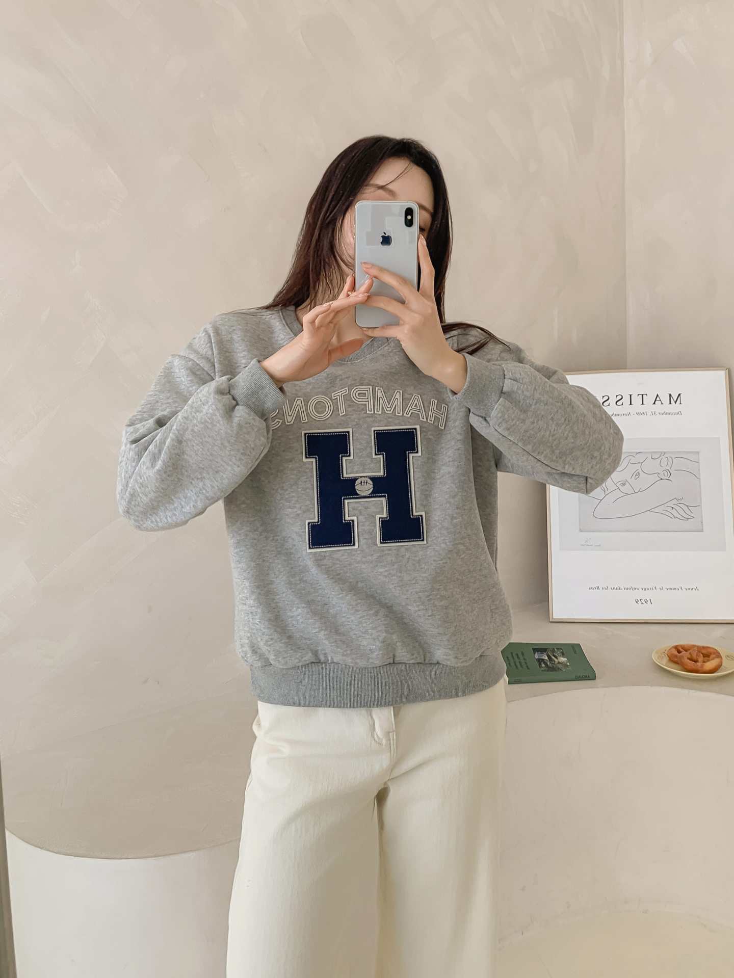 起毛裏地ラウンドネックルーズ長袖ロゴスウェット | 詳細画像19