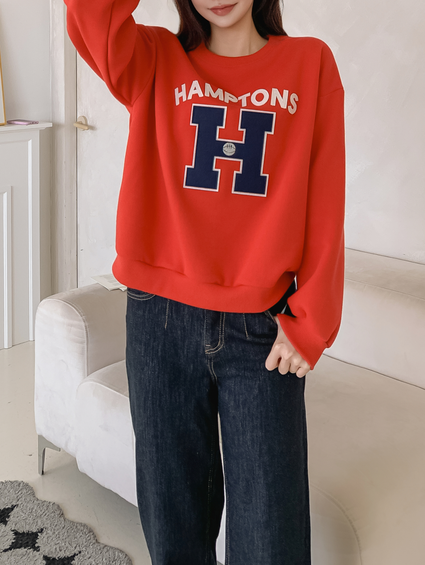 起毛裏地ラウンドネックルーズ長袖ロゴスウェット | 詳細画像25