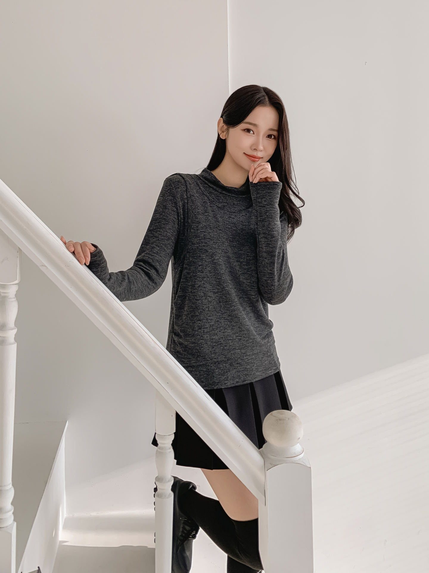 ラウンドネックスリムレイヤード風長袖Tシャツ | 詳細画像22