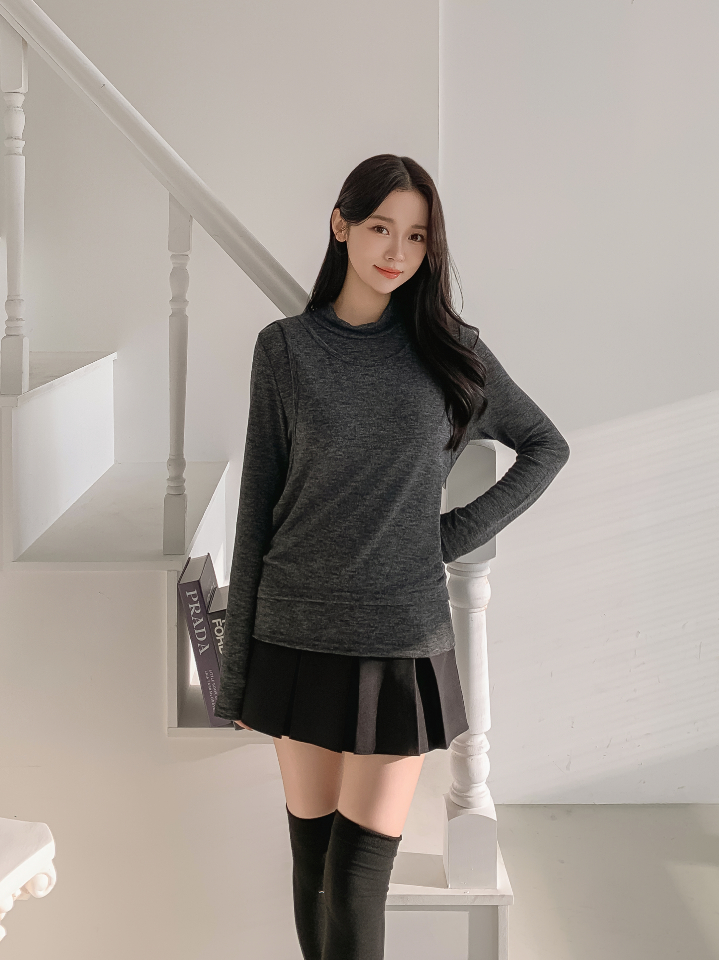 ラウンドネックスリムレイヤード風長袖Tシャツ | 詳細画像27