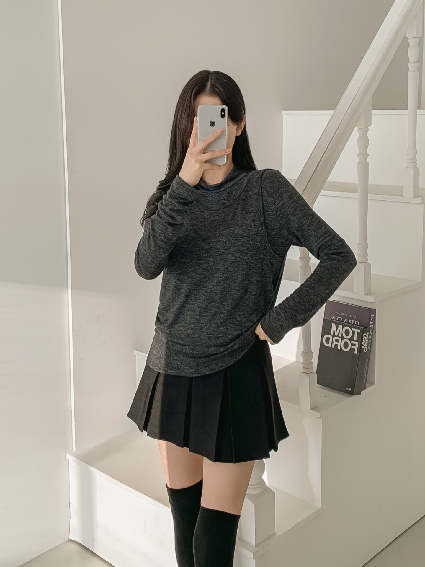 ラウンドネックスリムレイヤード風長袖Tシャツ | 詳細画像31