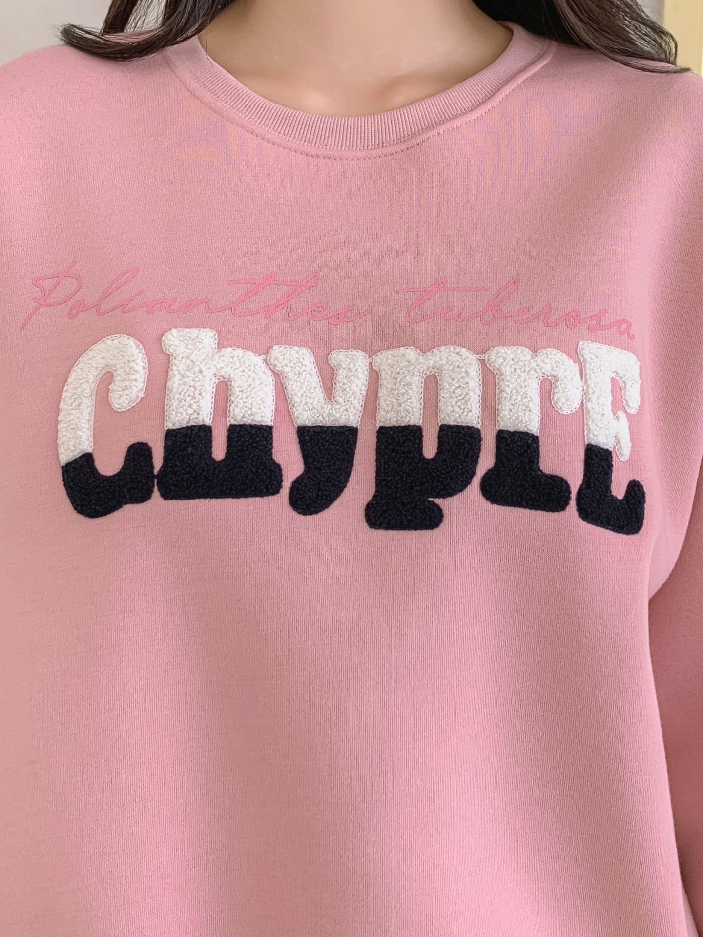 裏起毛ブークレ配色ラウンドネックルーズ長袖スウェット | 詳細画像28