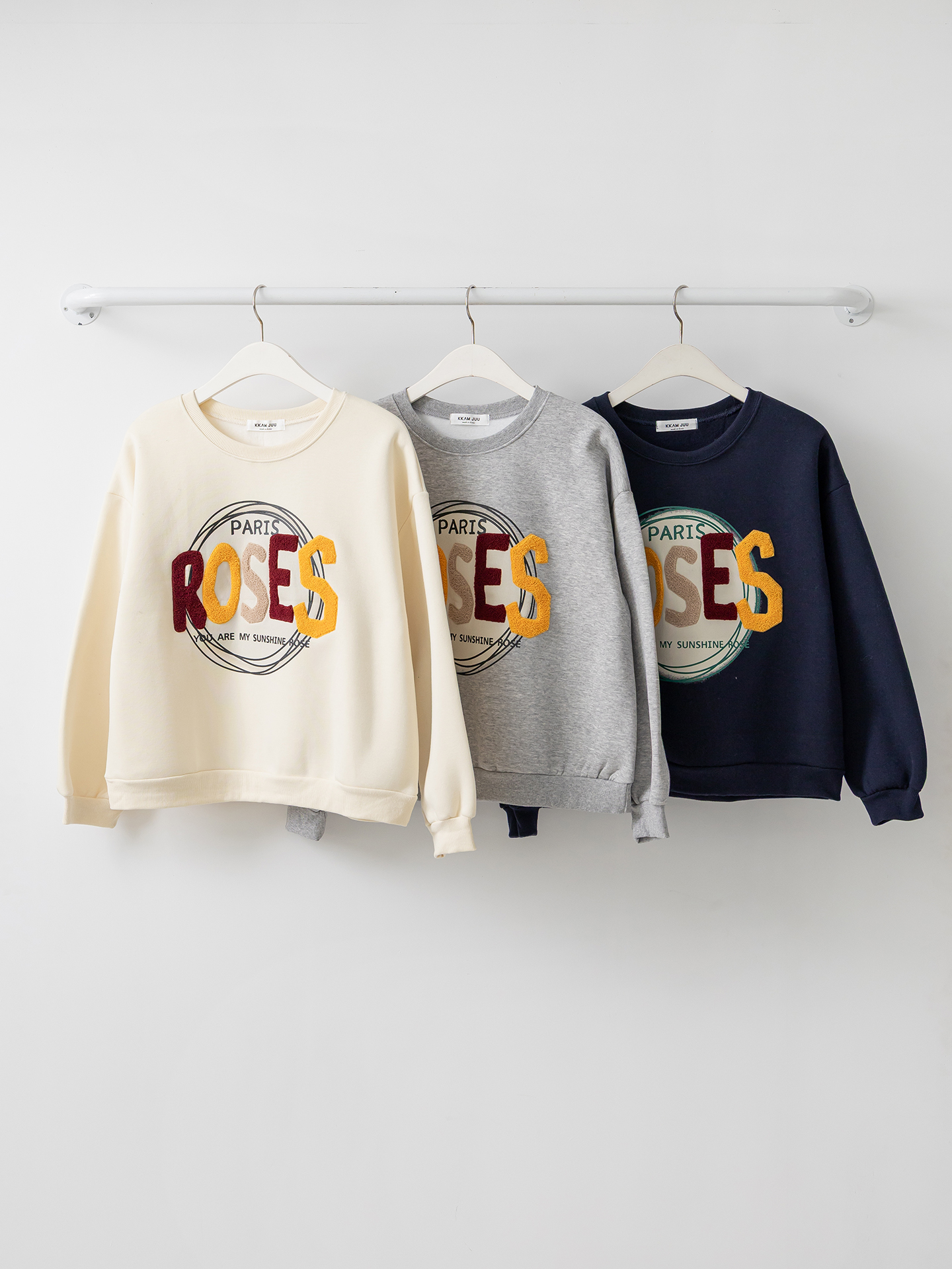 ブークレラウンドネックルーズ長袖スウェット | 詳細画像2