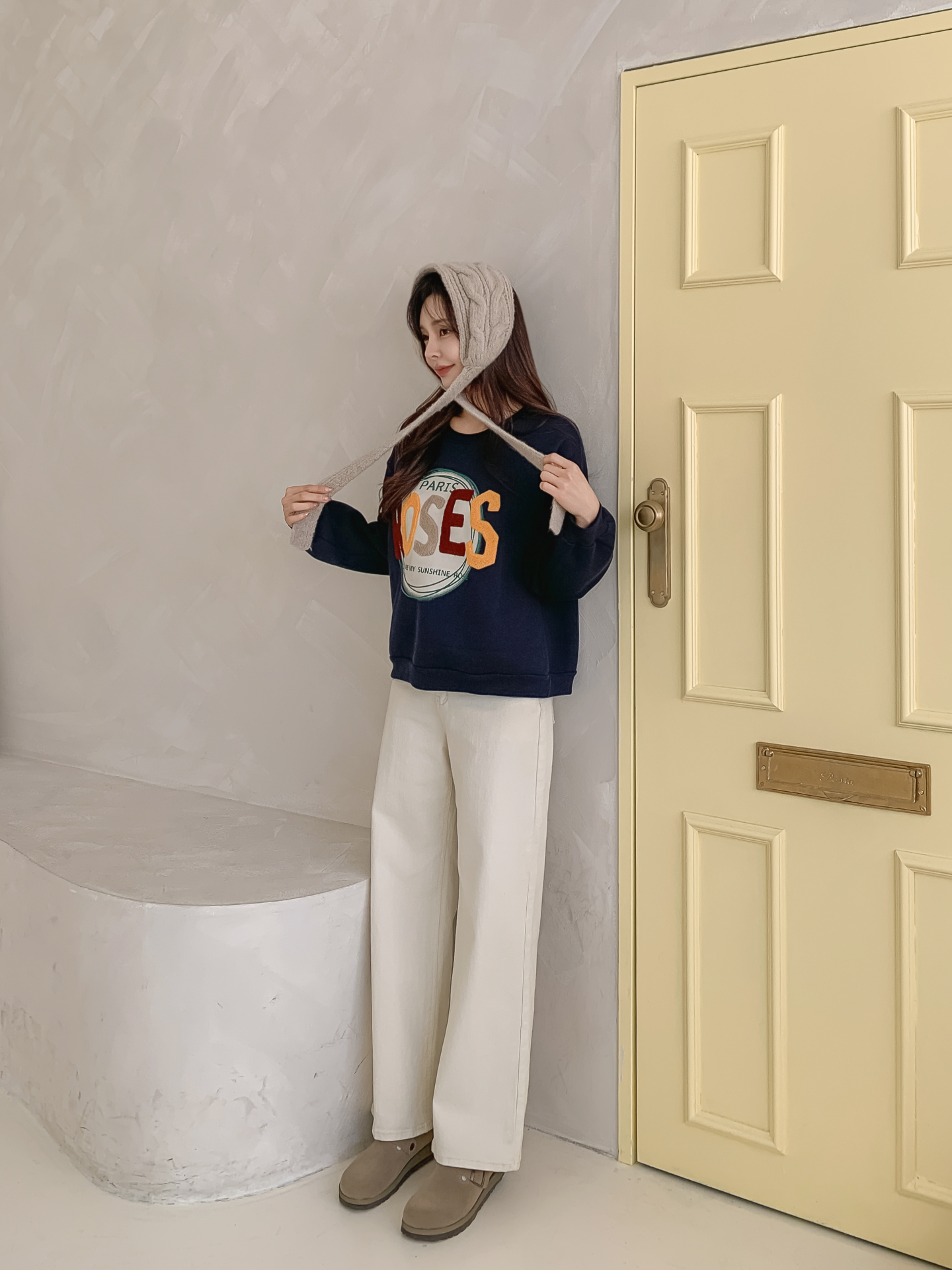 ブークレラウンドネックルーズ長袖スウェット | 詳細画像4