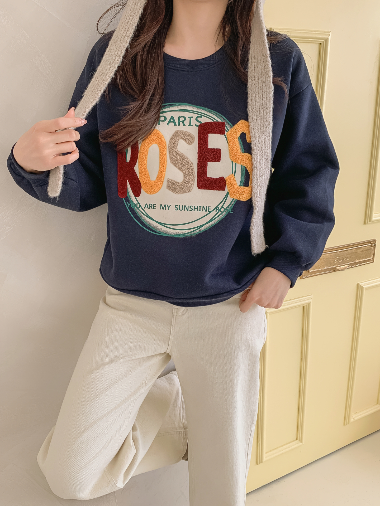 ブークレラウンドネックルーズ長袖スウェット | 詳細画像6