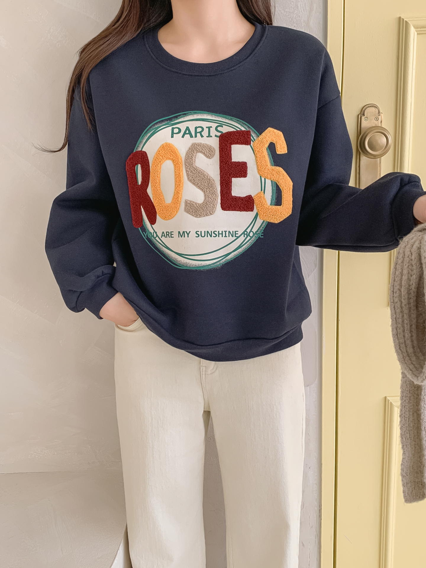 ブークレラウンドネックルーズ長袖スウェット | 詳細画像8