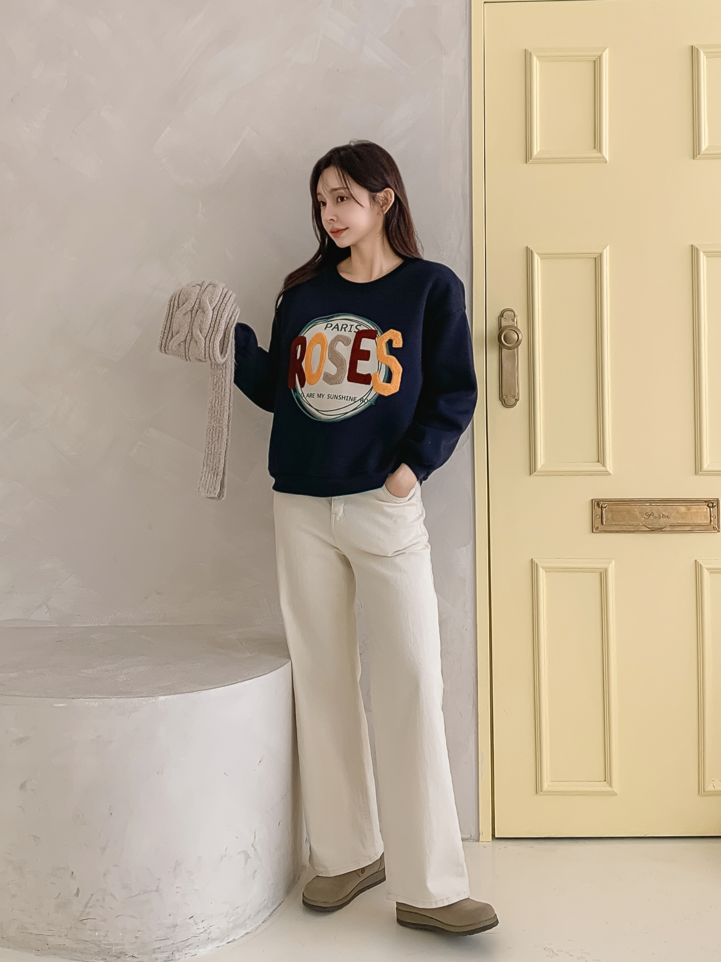 ブークレラウンドネックルーズ長袖スウェット | 詳細画像10