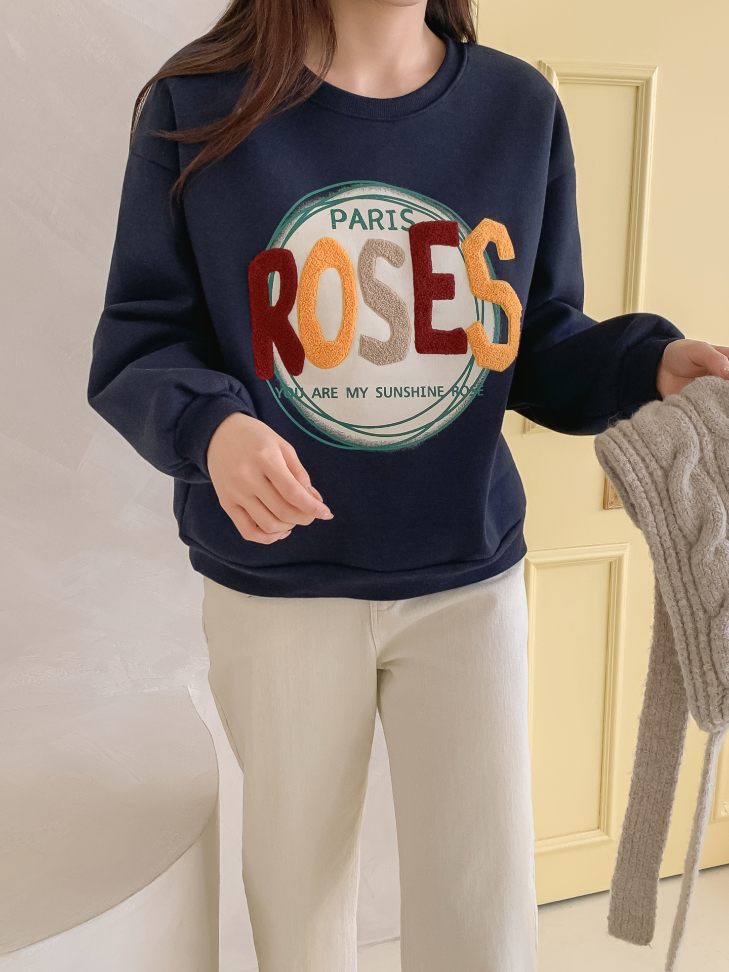 ブークレラウンドネックルーズ長袖スウェット | 詳細画像11