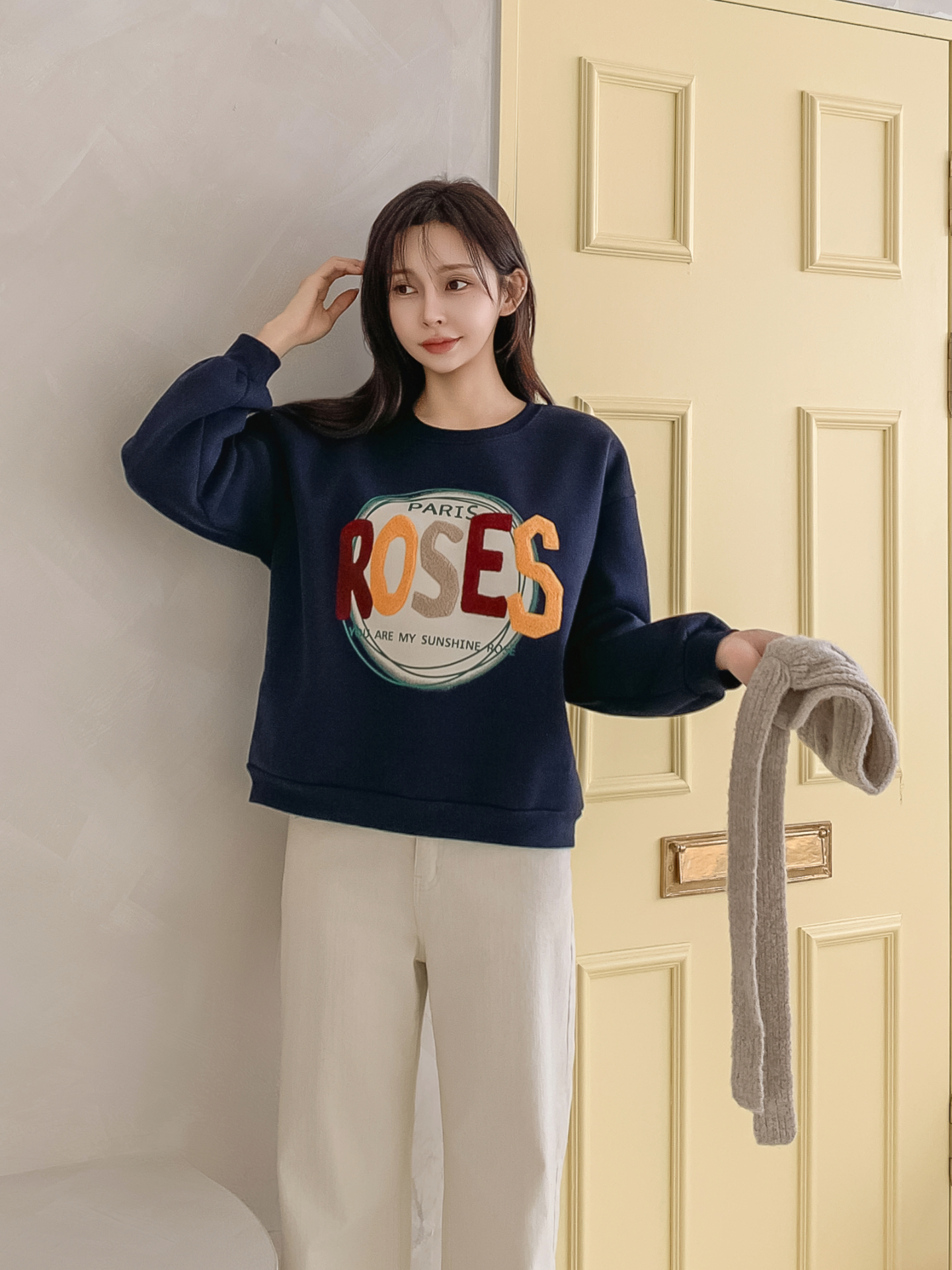 ブークレラウンドネックルーズ長袖スウェット | 詳細画像12