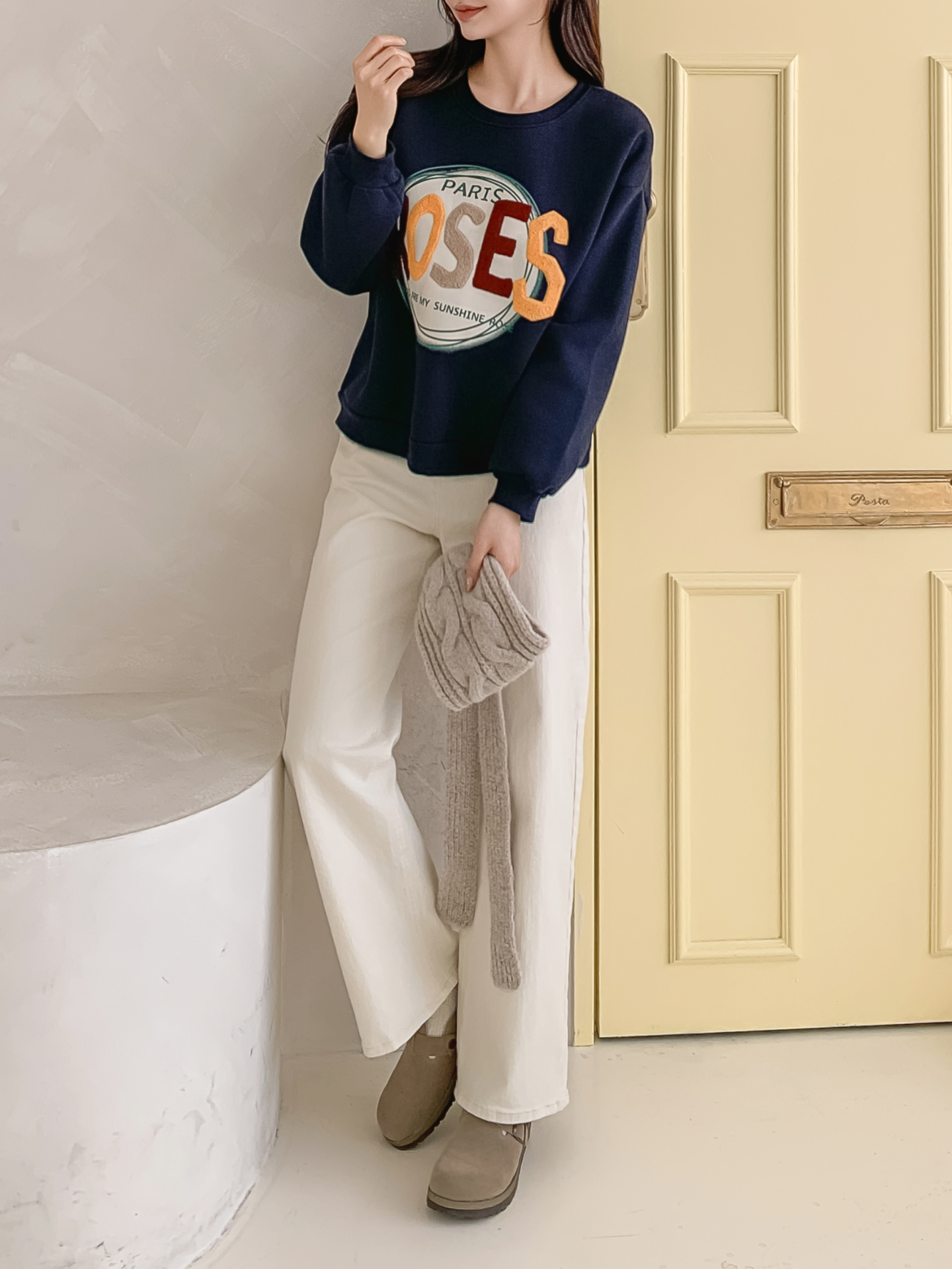 ブークレラウンドネックルーズ長袖スウェット | 詳細画像13