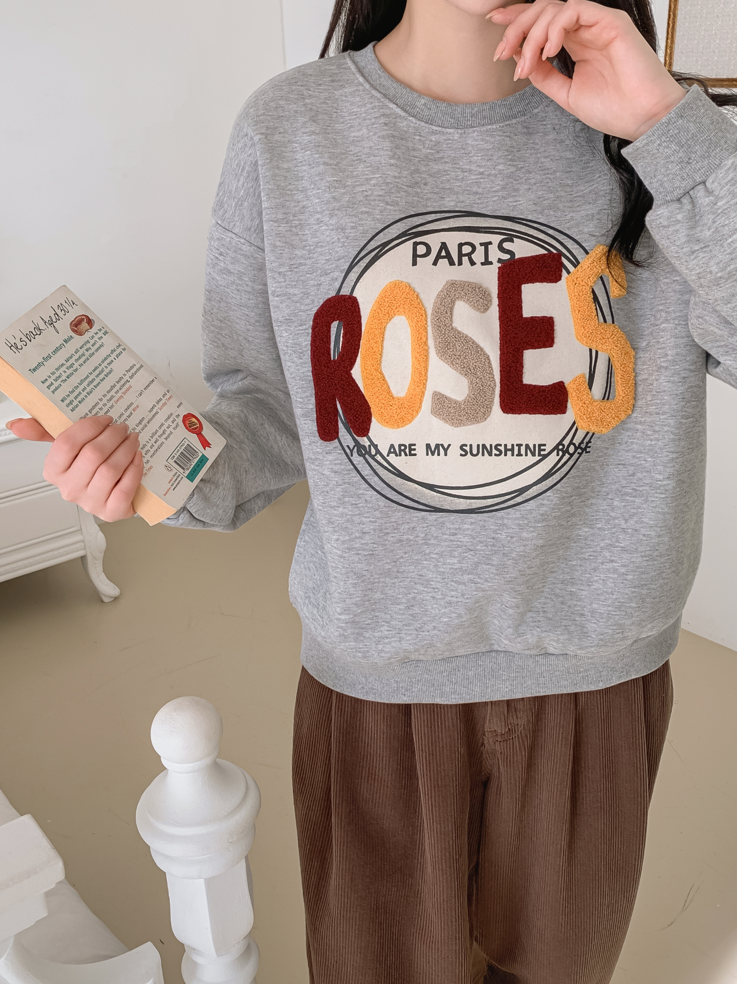 ブークレラウンドネックルーズ長袖スウェット | 詳細画像32