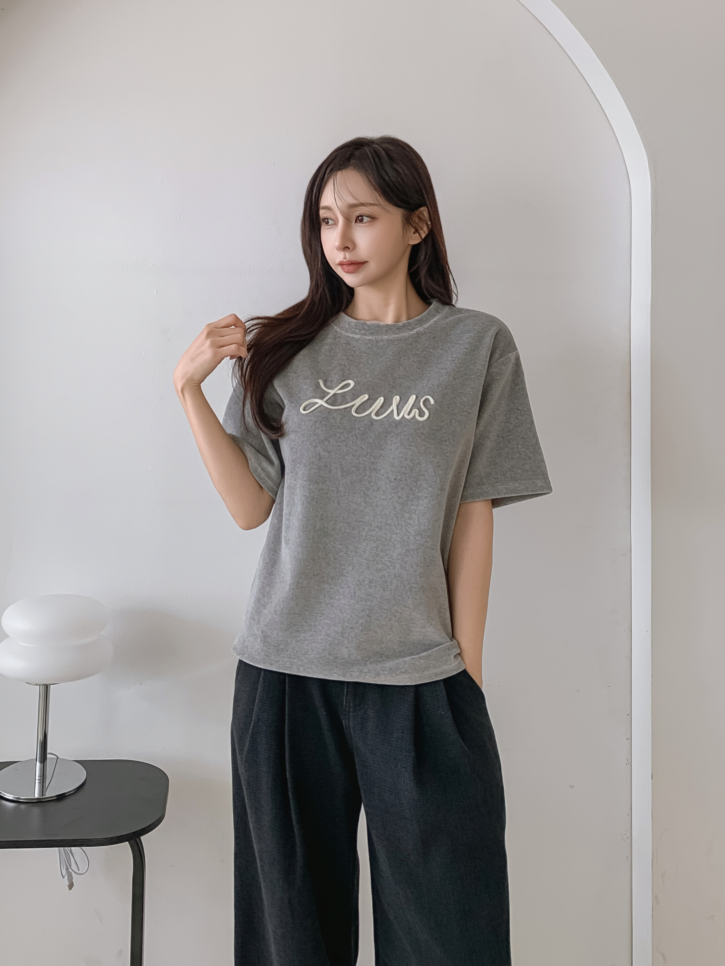 ラウンドネックパッチルーズ半袖Tシャツ | 詳細画像4