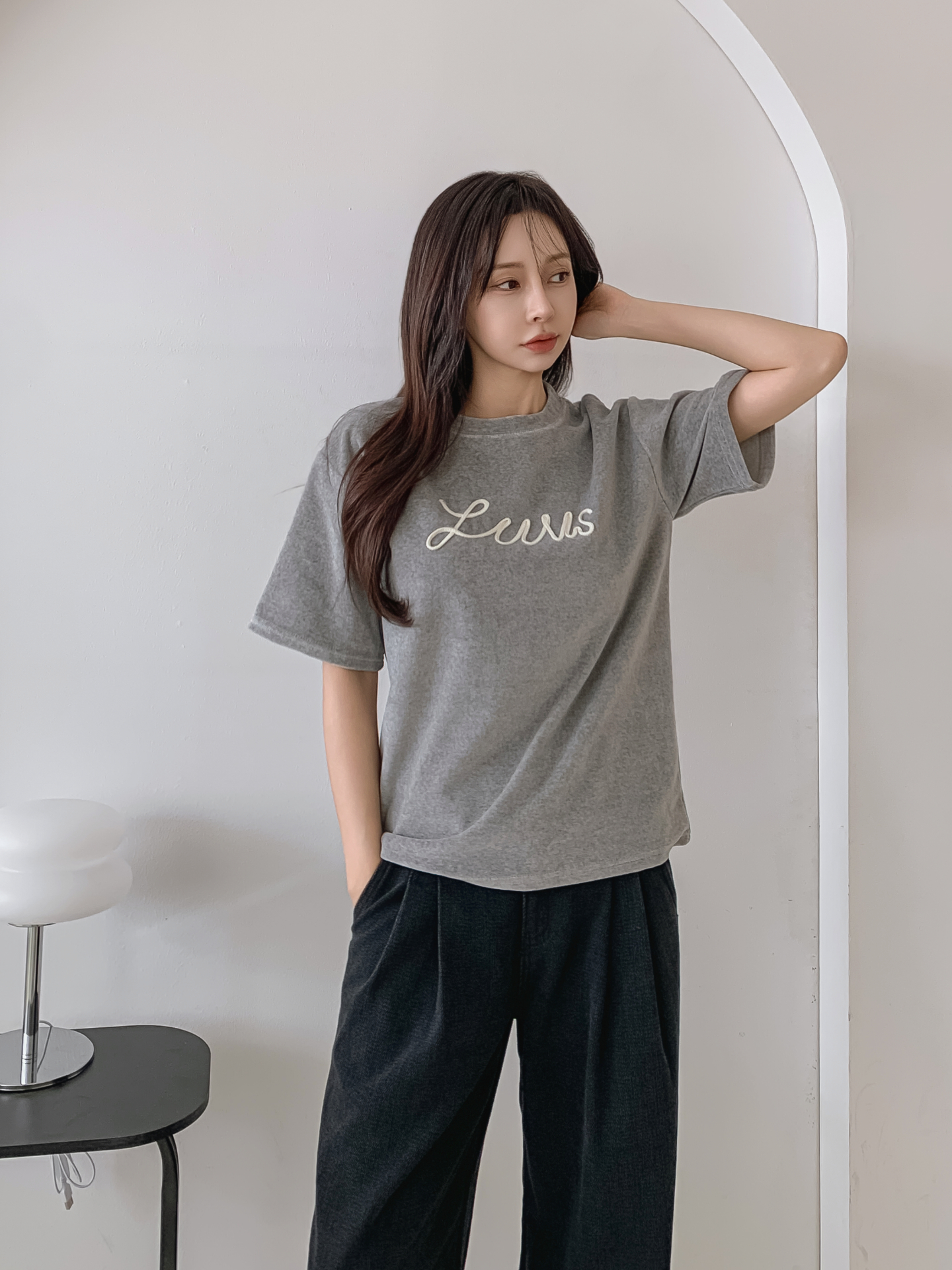 ラウンドネックパッチルーズ半袖Tシャツ | 詳細画像6
