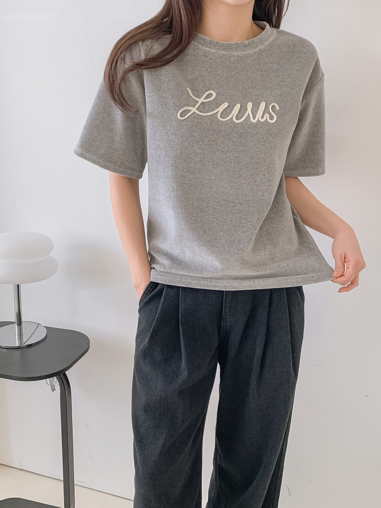 ラウンドネックパッチルーズ半袖Tシャツ | 詳細画像10