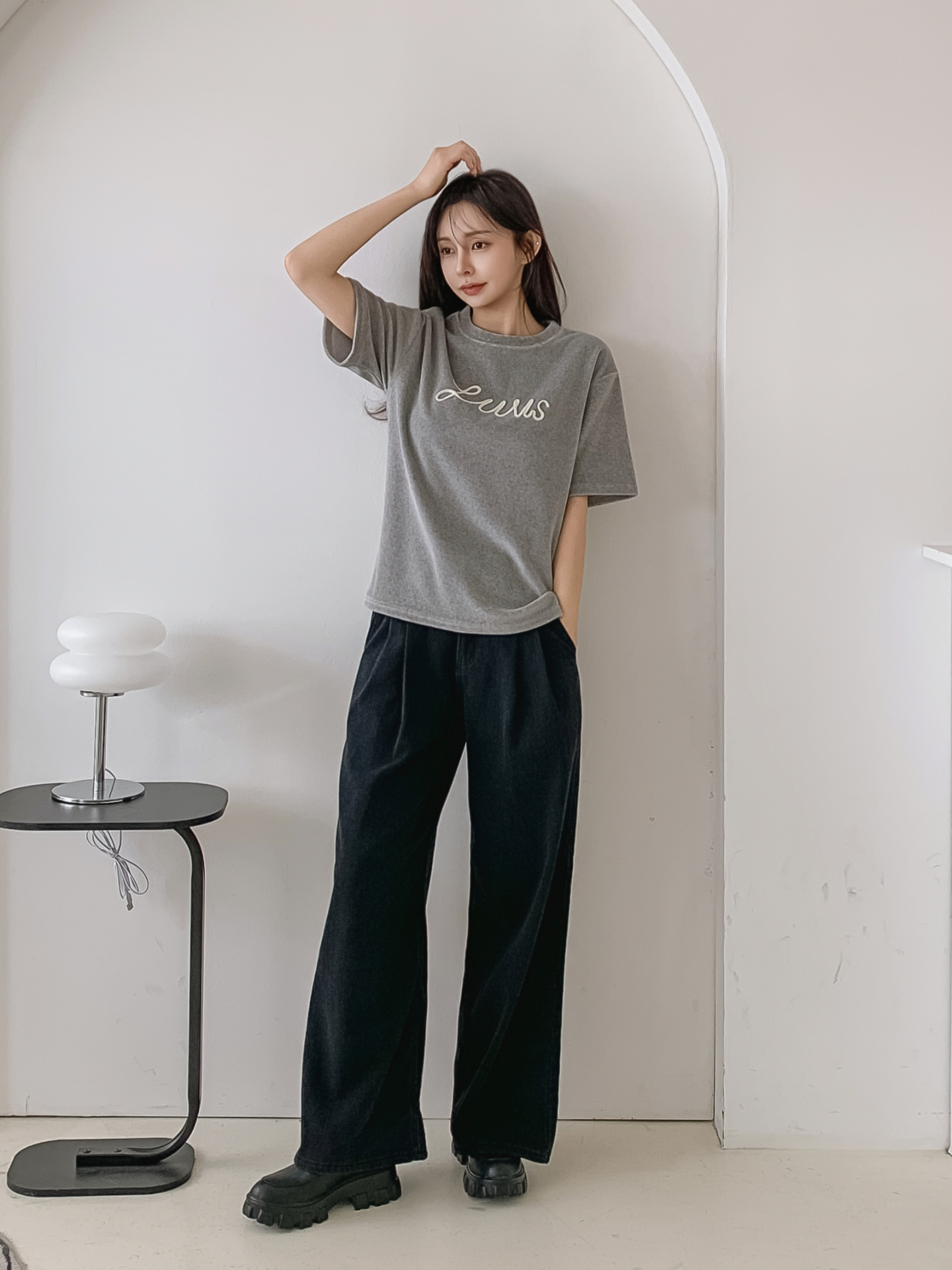 ラウンドネックパッチルーズ半袖Tシャツ | 詳細画像11