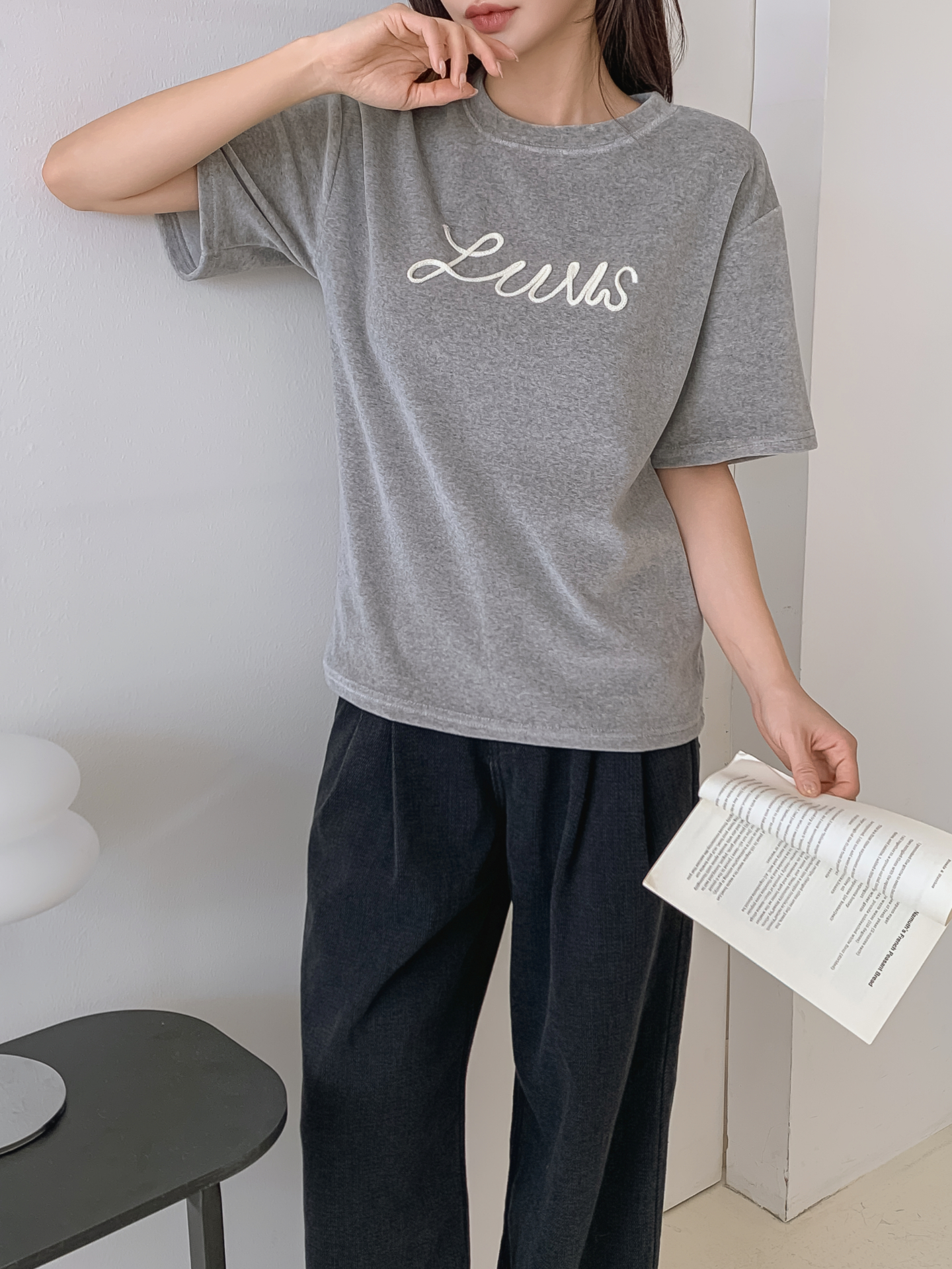 ラウンドネックパッチルーズ半袖Tシャツ | 詳細画像12