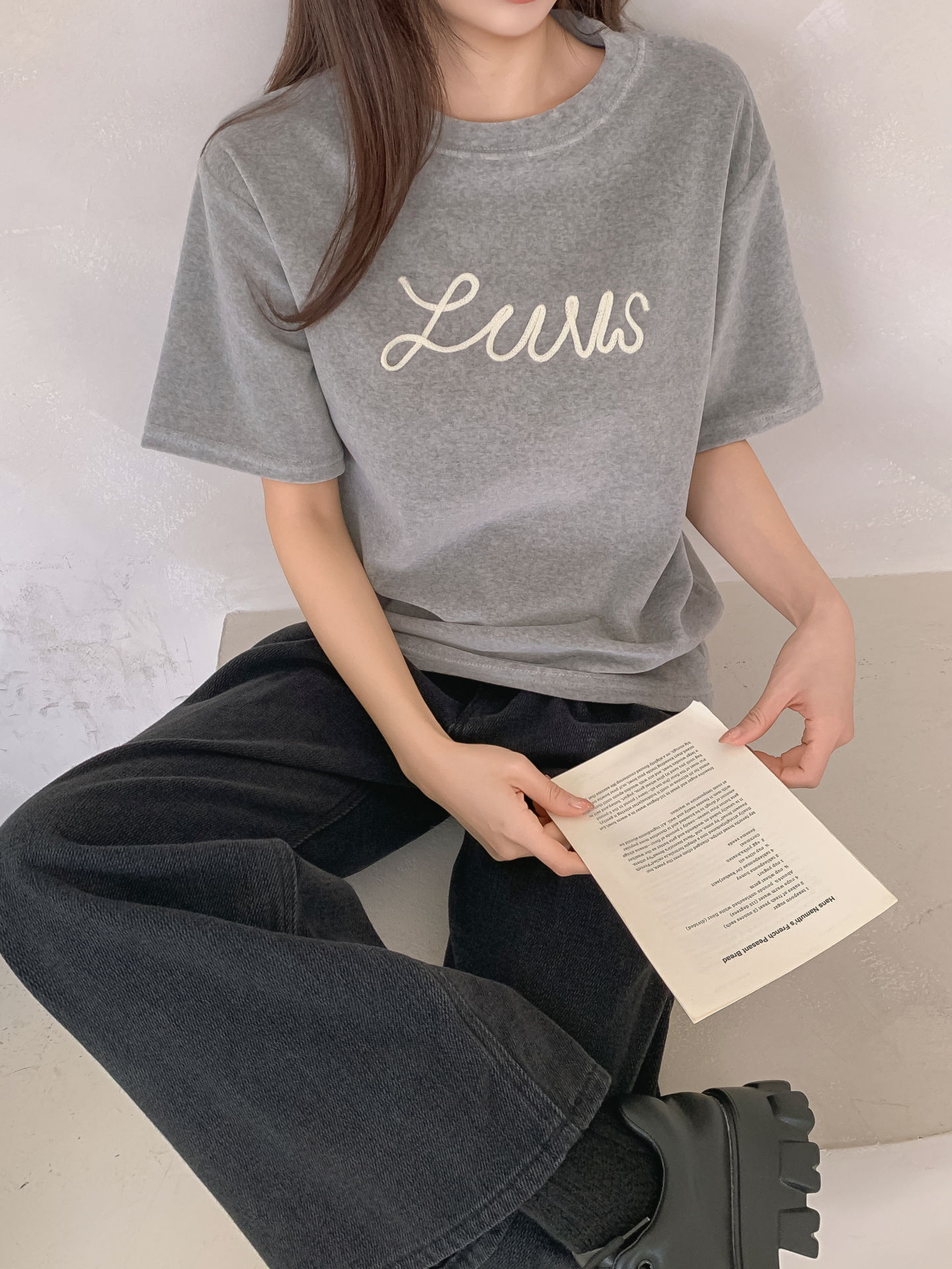 ラウンドネックパッチルーズ半袖Tシャツ | 詳細画像15