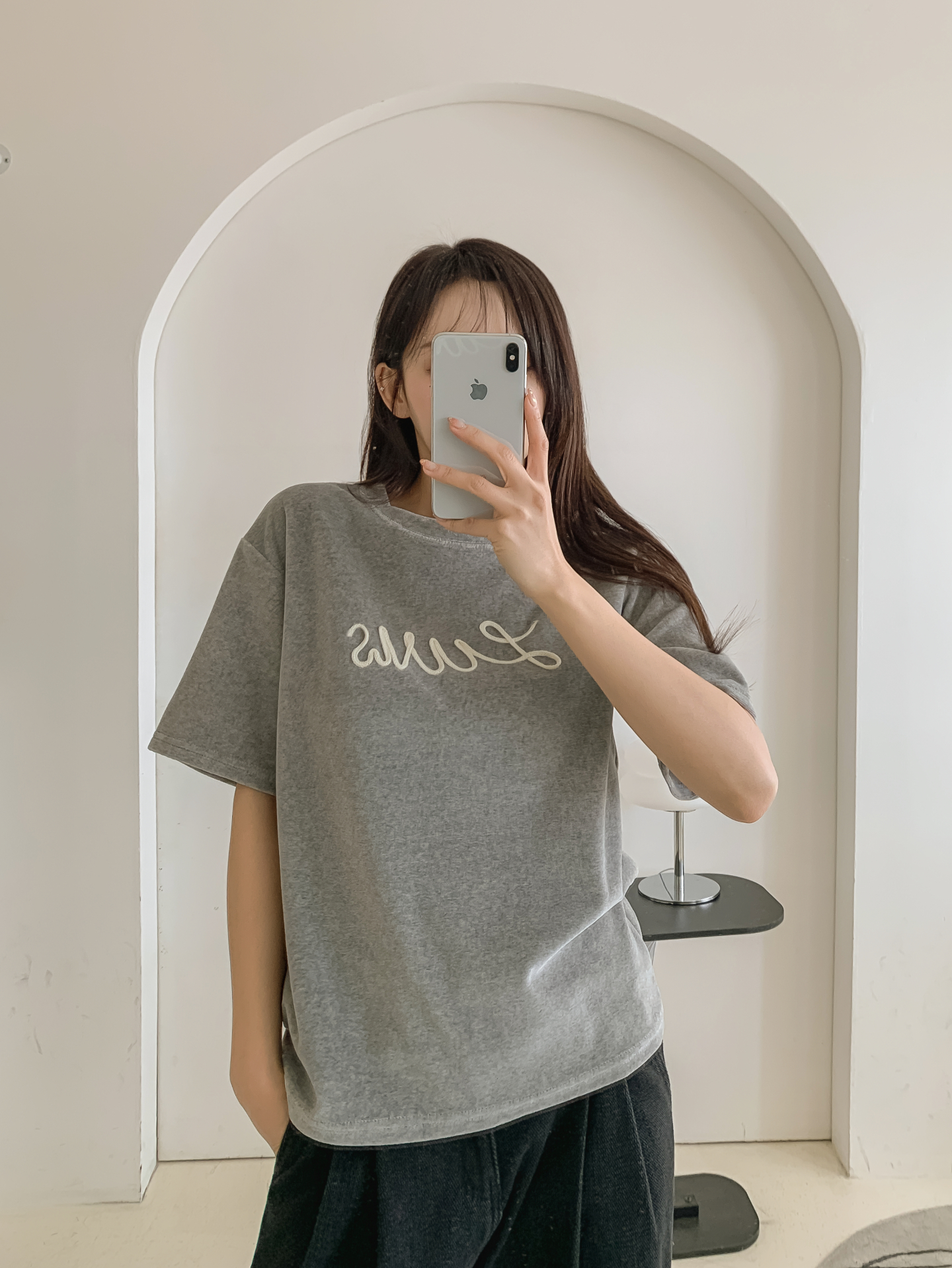 ラウンドネックパッチルーズ半袖Tシャツ | 詳細画像18