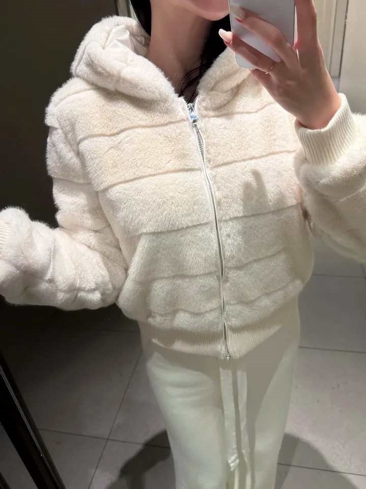 キルティングエコファージップアップフードポケット長袖ジャンパー | 詳細画像7