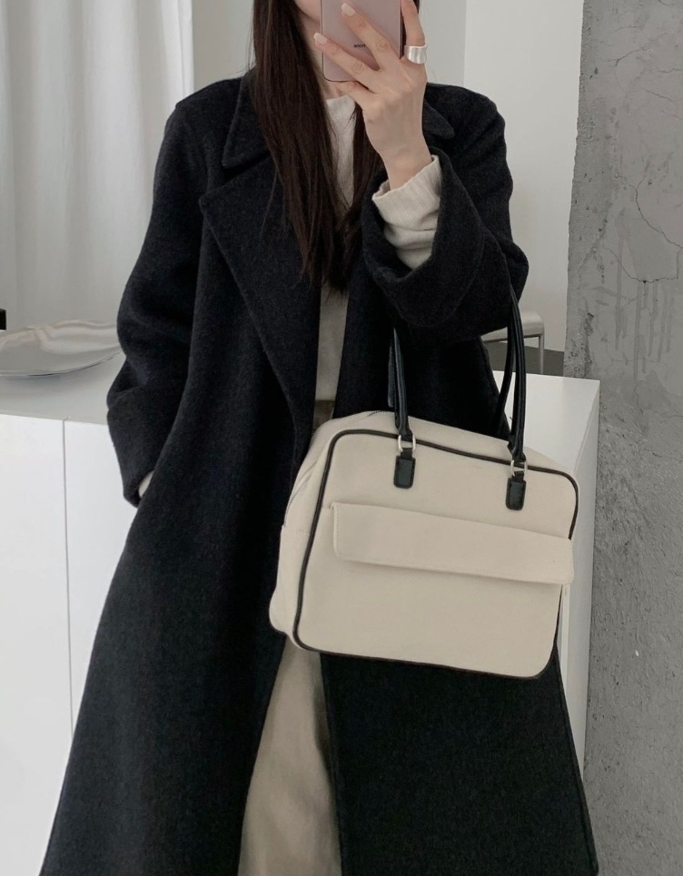 ウール混カラーベーシックロングロールアップカラーコート | 詳細画像7