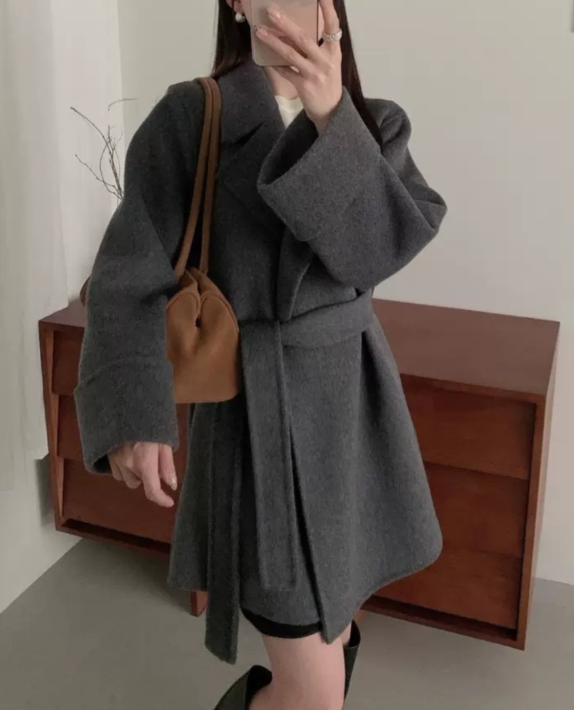 ウール混カラーベーシックハーフカラーコート | 詳細画像2