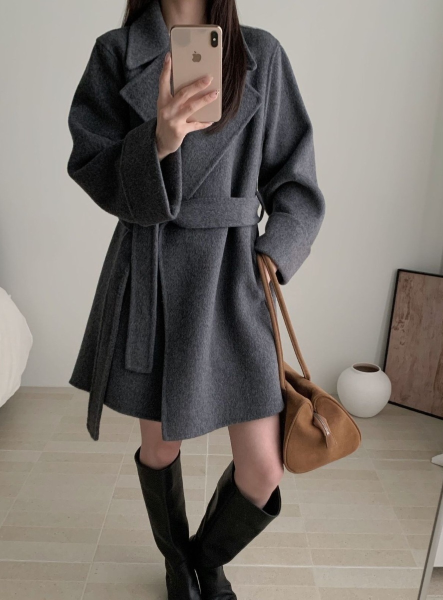 ウール混カラーベーシックハーフカラーコート | 詳細画像4