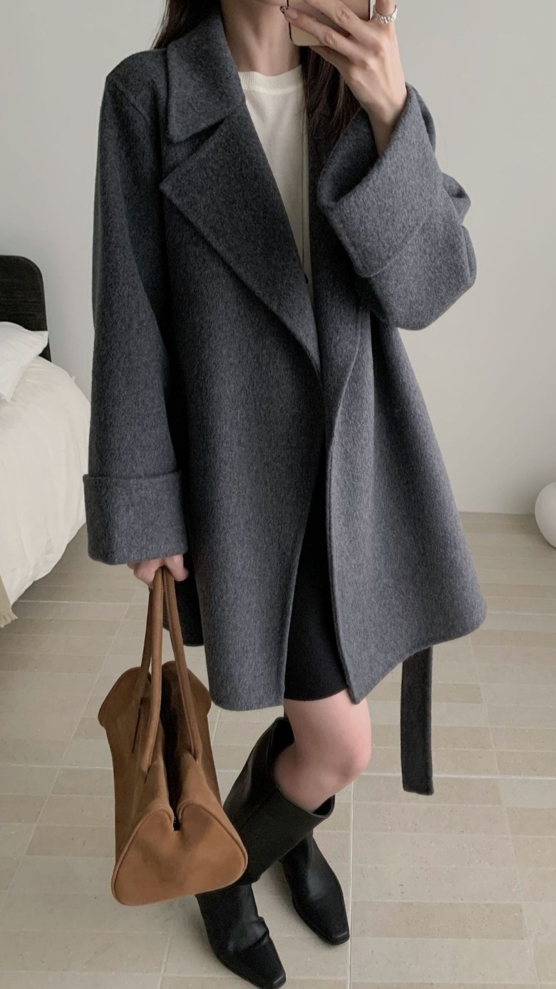 ウール混カラーベーシックハーフカラーコート | 詳細画像5