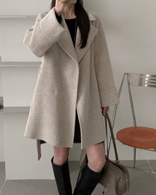 ウール混カラーベーシックハーフカラーコート | 詳細画像6