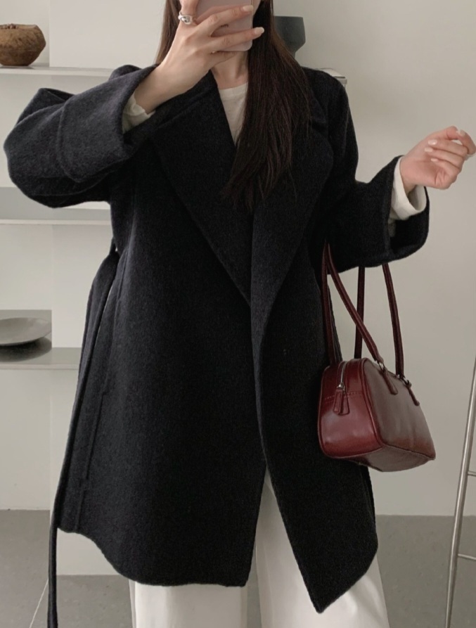 ウール混カラーベーシックハーフカラーコート | 詳細画像8