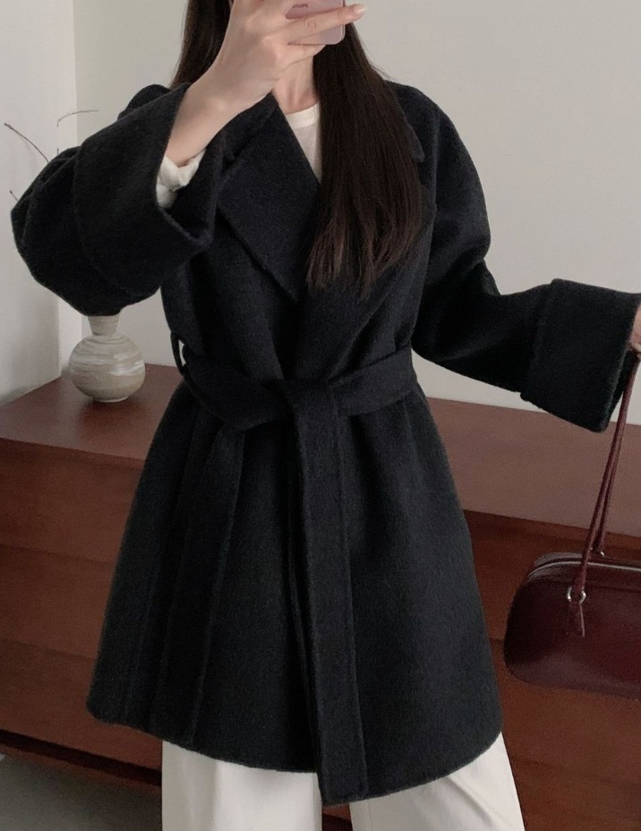 ウール混カラーベーシックハーフカラーコート | 詳細画像9