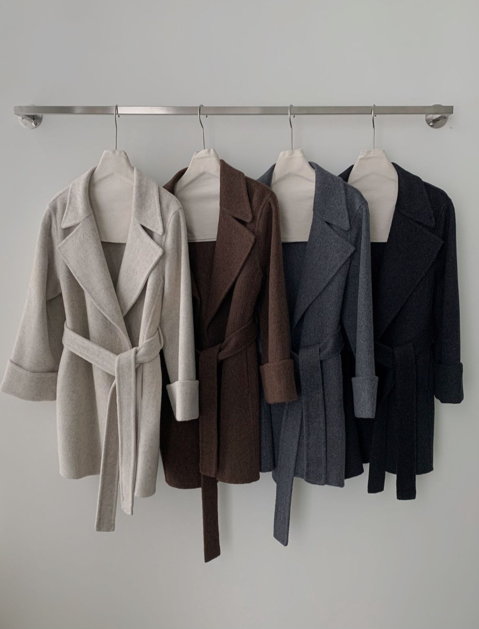 ウール混カラーベーシックハーフカラーコート | 詳細画像11