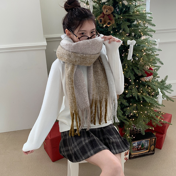 ビッグカラーストライプマフラー | レディースファッション通販 - DHOLIC