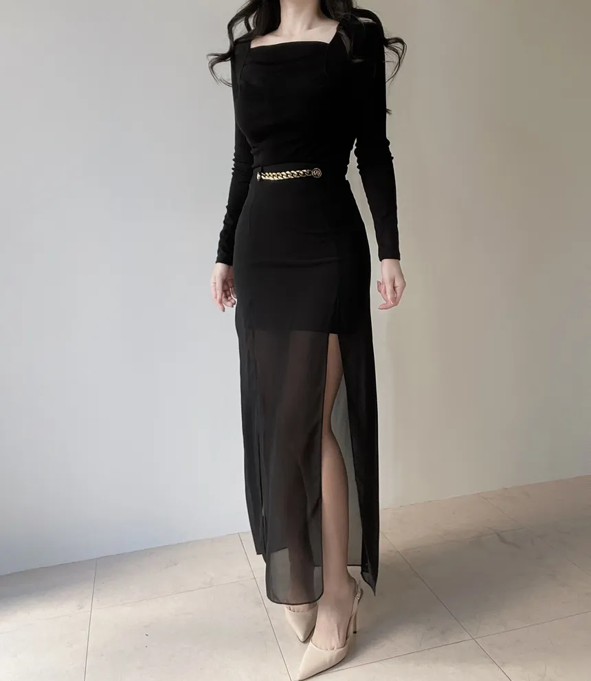 スクエアネック長袖ギャザーTシャツ | mirangmirang | 詳細画像23