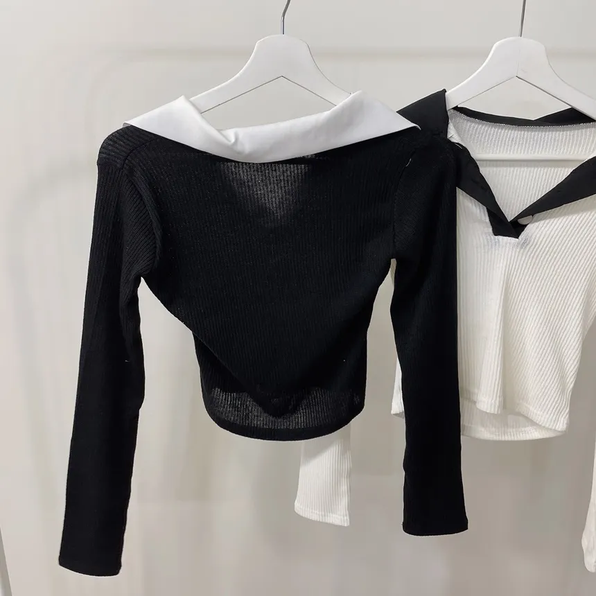 配色ボタンカラー長袖Tシャツ | mirangmirang | 詳細画像20